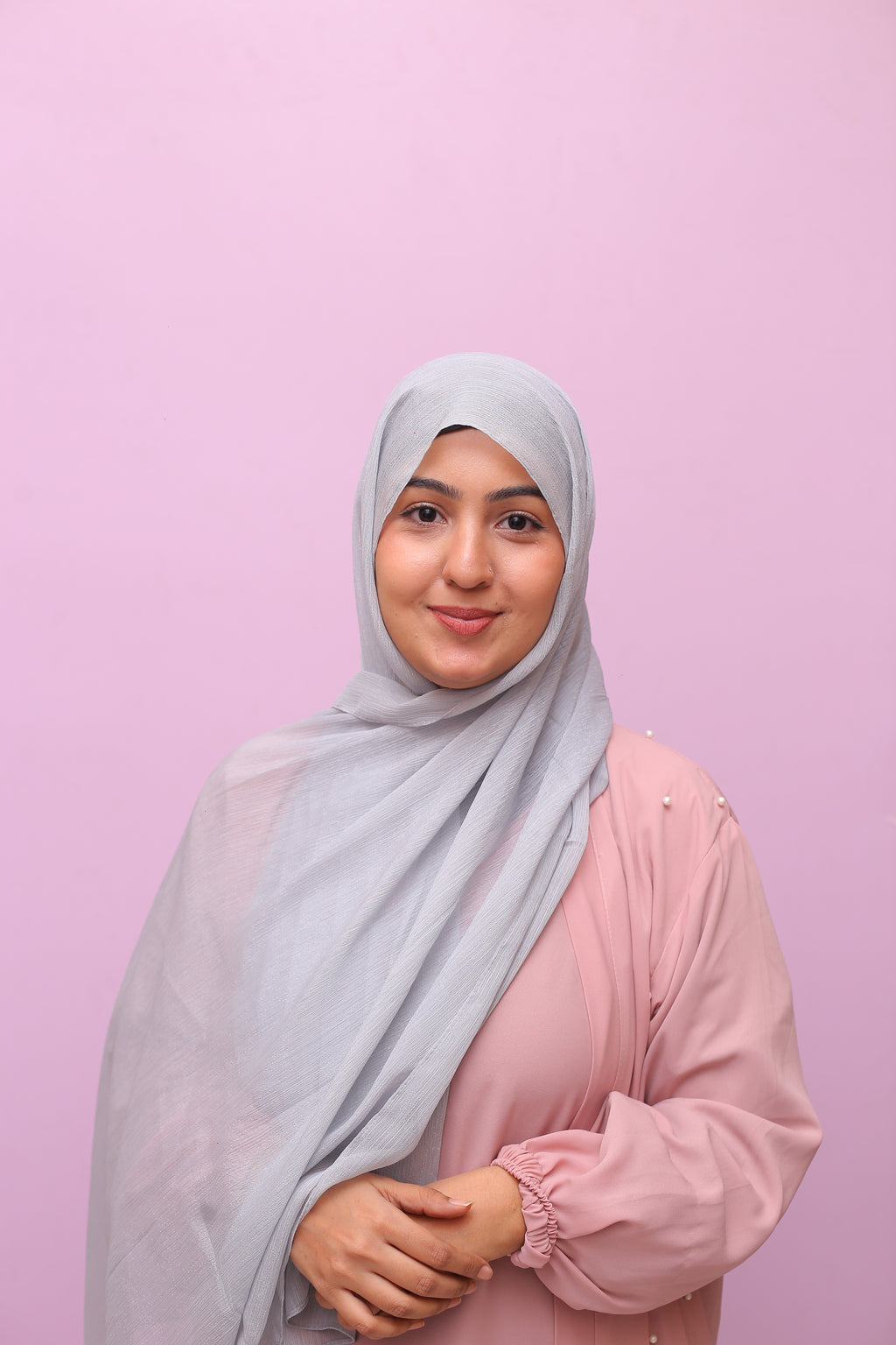 Metallic Sheen Hijab – Glacier Grey