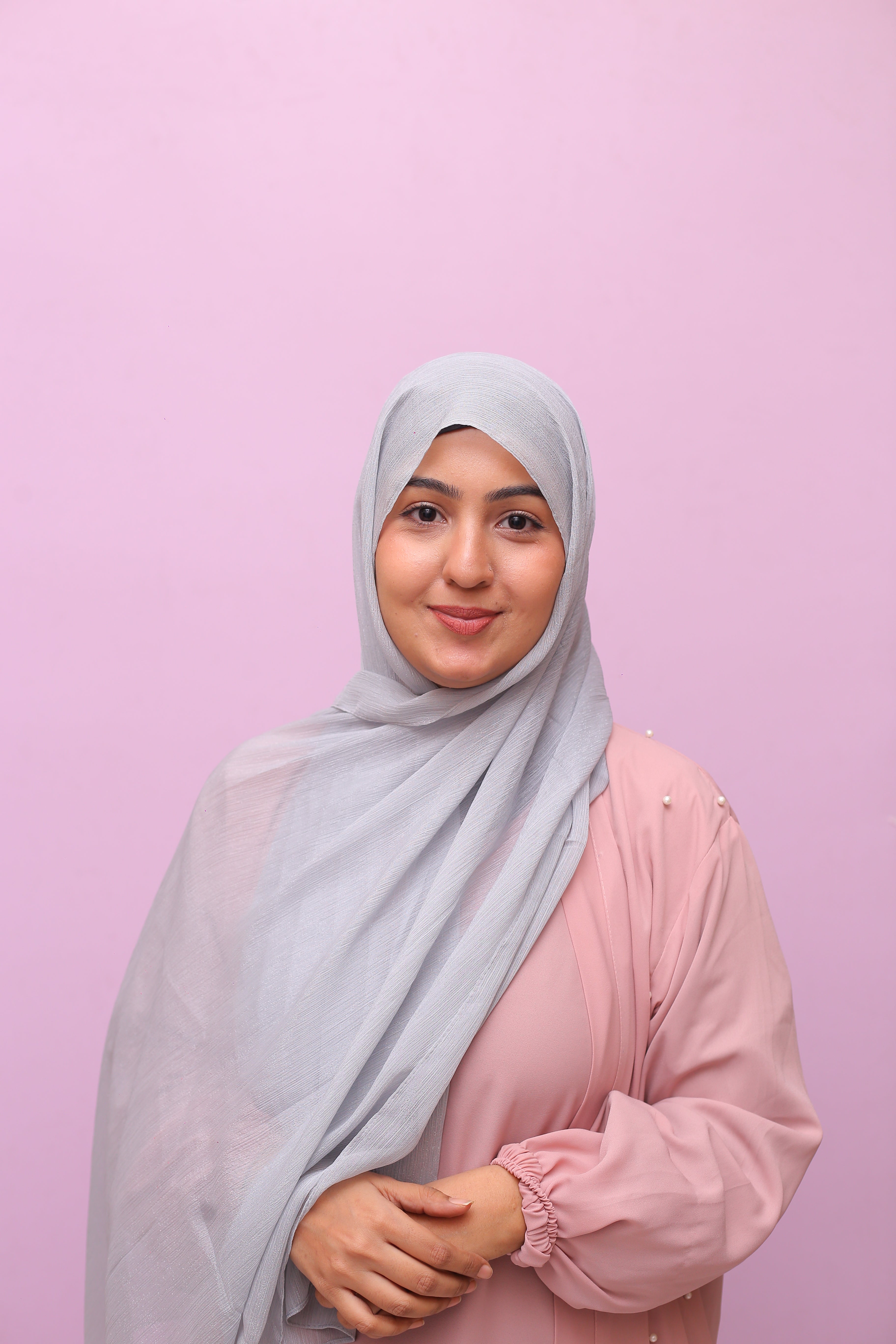 Metallic Sheen Hijab – Glacier Grey