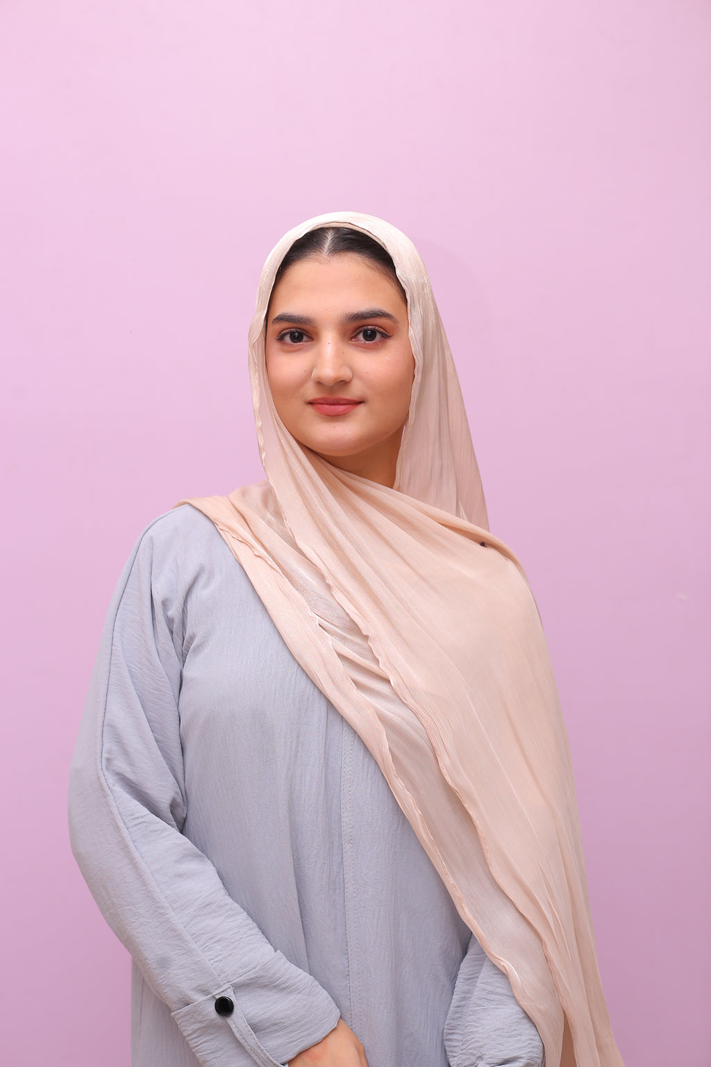 Silk Organza Hijab – Soft Gold