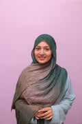 Ombre Crinkle Hijab – Forest Dusk