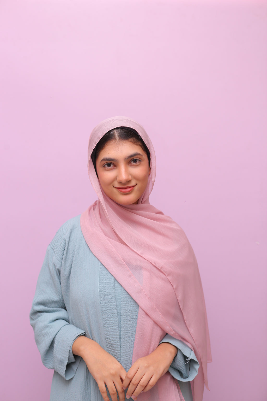 Metallic Sheen Hijab – Rose Haze