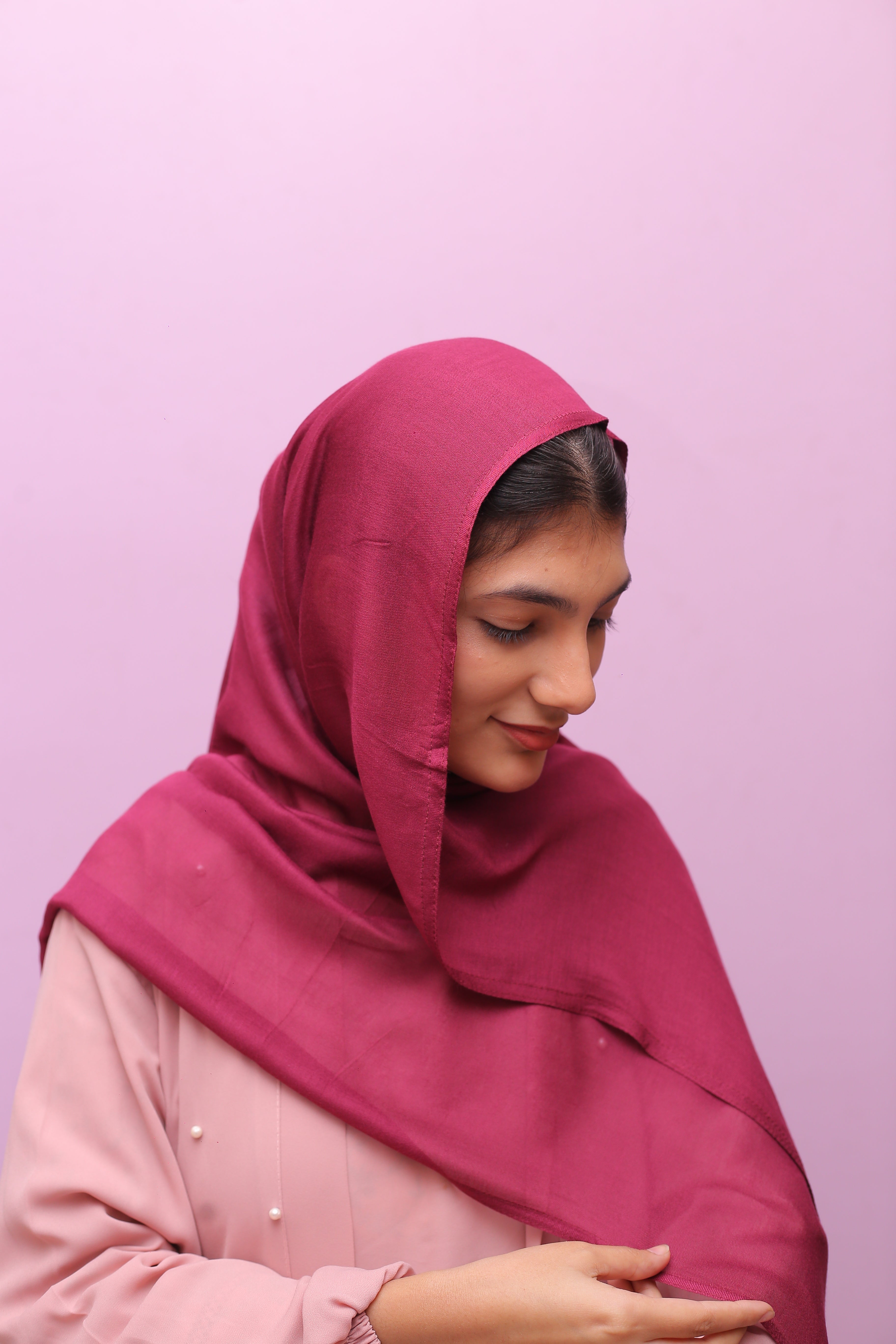Modal Luxe Hijab – Berry Blush