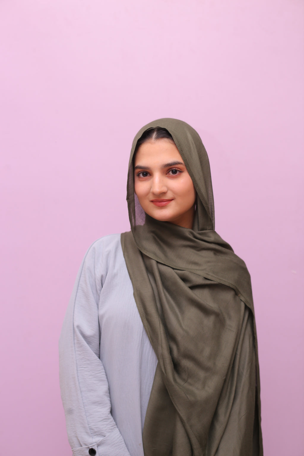 Modal Luxe Hijab – Olive Drift