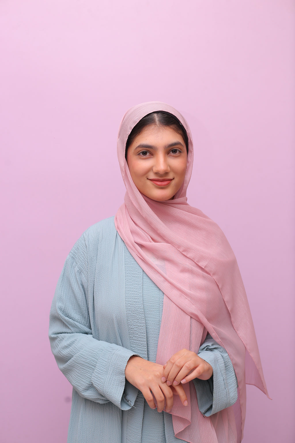 Metallic Sheen Hijab – Rose Haze