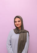 Ribbed Jersey Hijab – Soft Olive