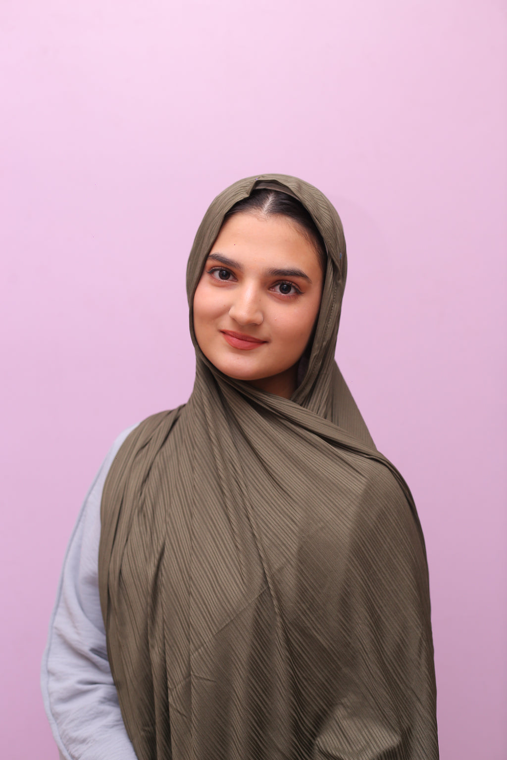 Ribbed Jersey Hijab – Soft Olive