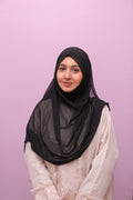 Glittery Georgette Hijab – Black Stardust