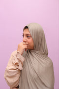 Ribbed Jersey Hijab – Clay Mist