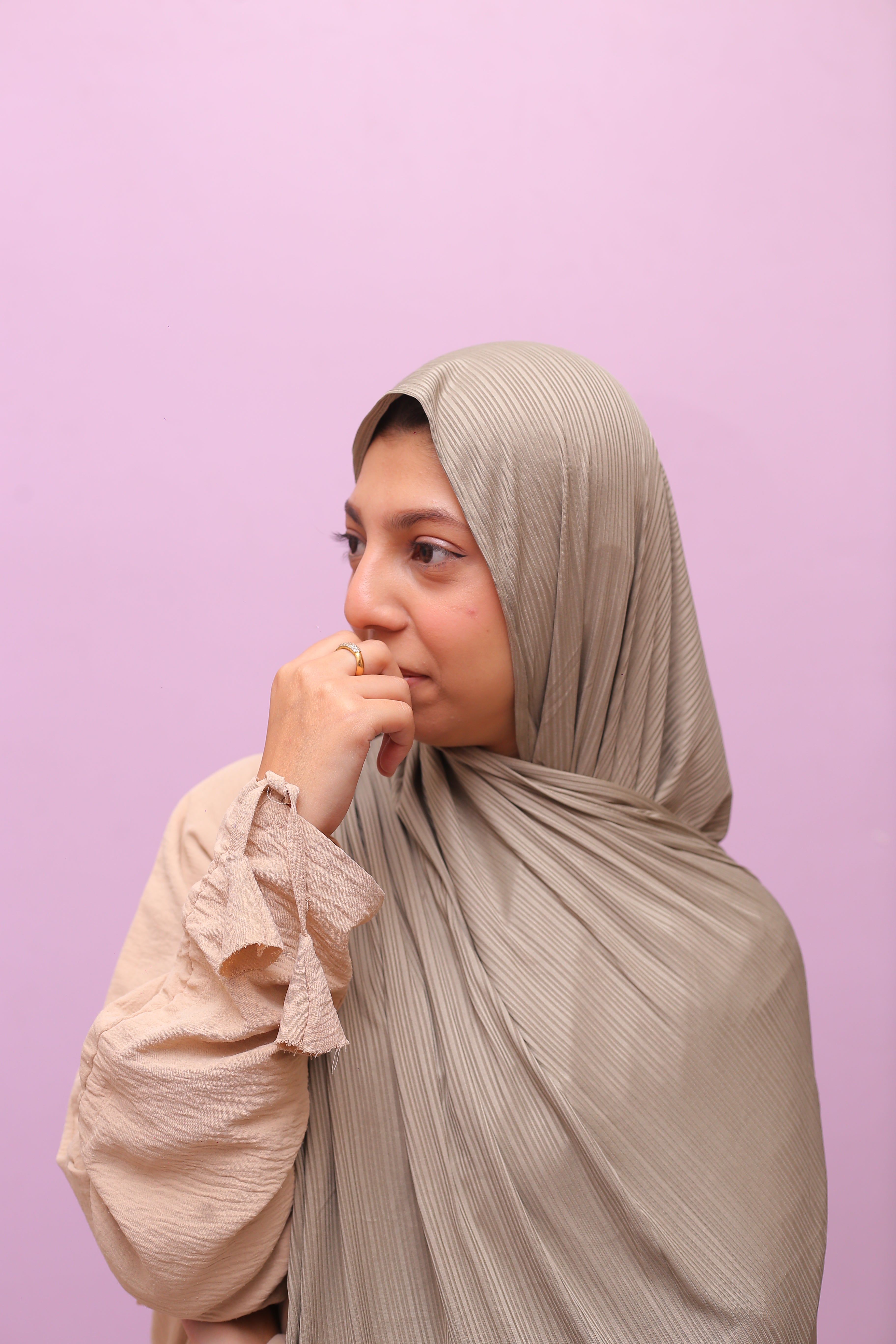 Ribbed Jersey Hijab – Clay Mist