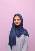 Ribbed Jersey Hijab – Midnight Blue