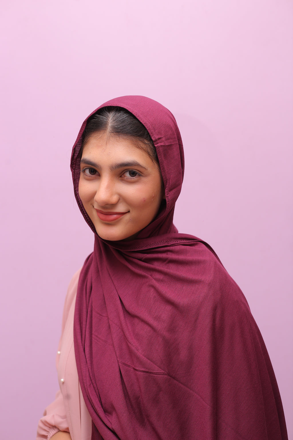 Cotton Viscose Hijab – Mulberry Wine
