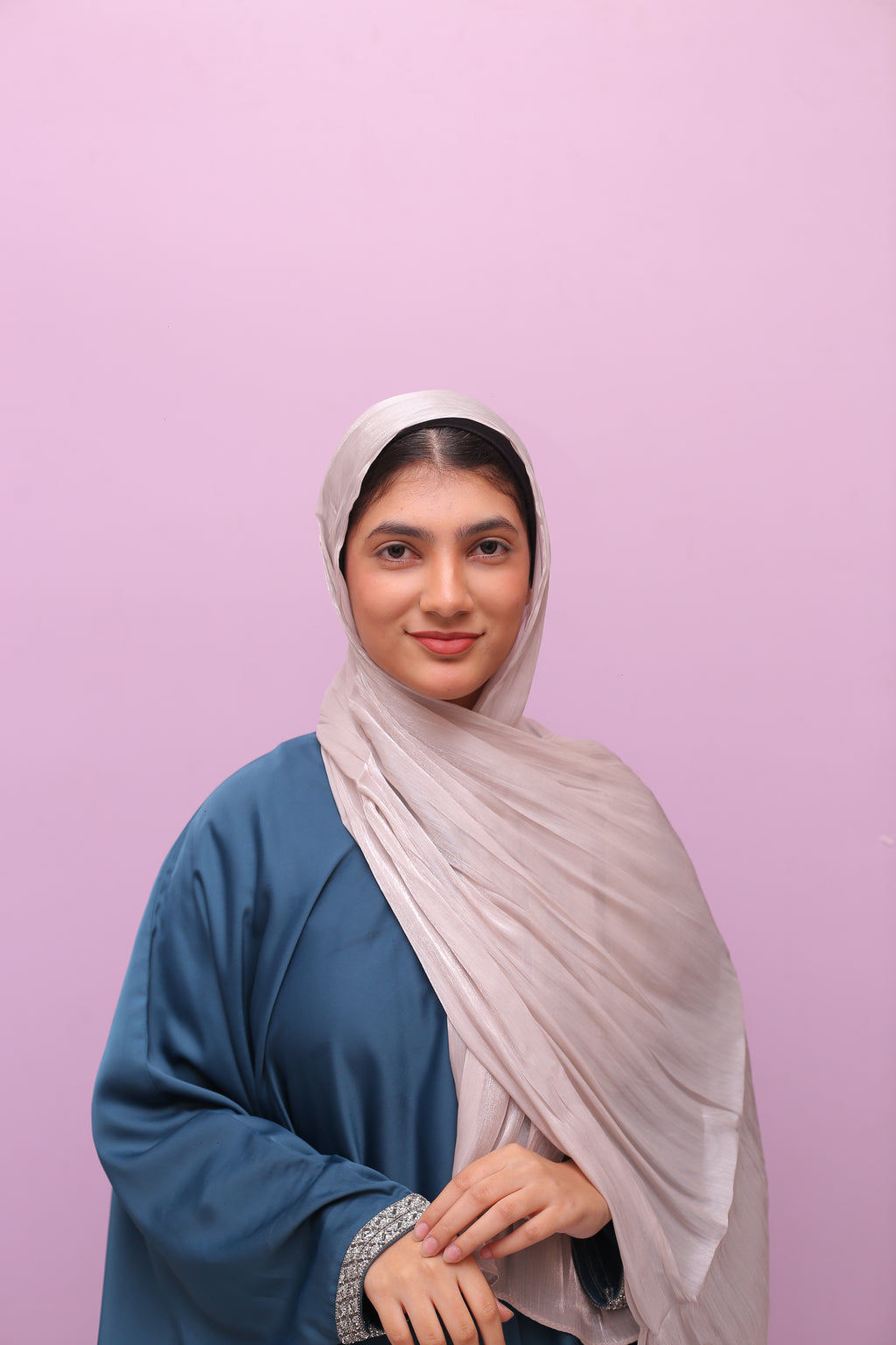 Silk Organza Hijab – Pearl Mist