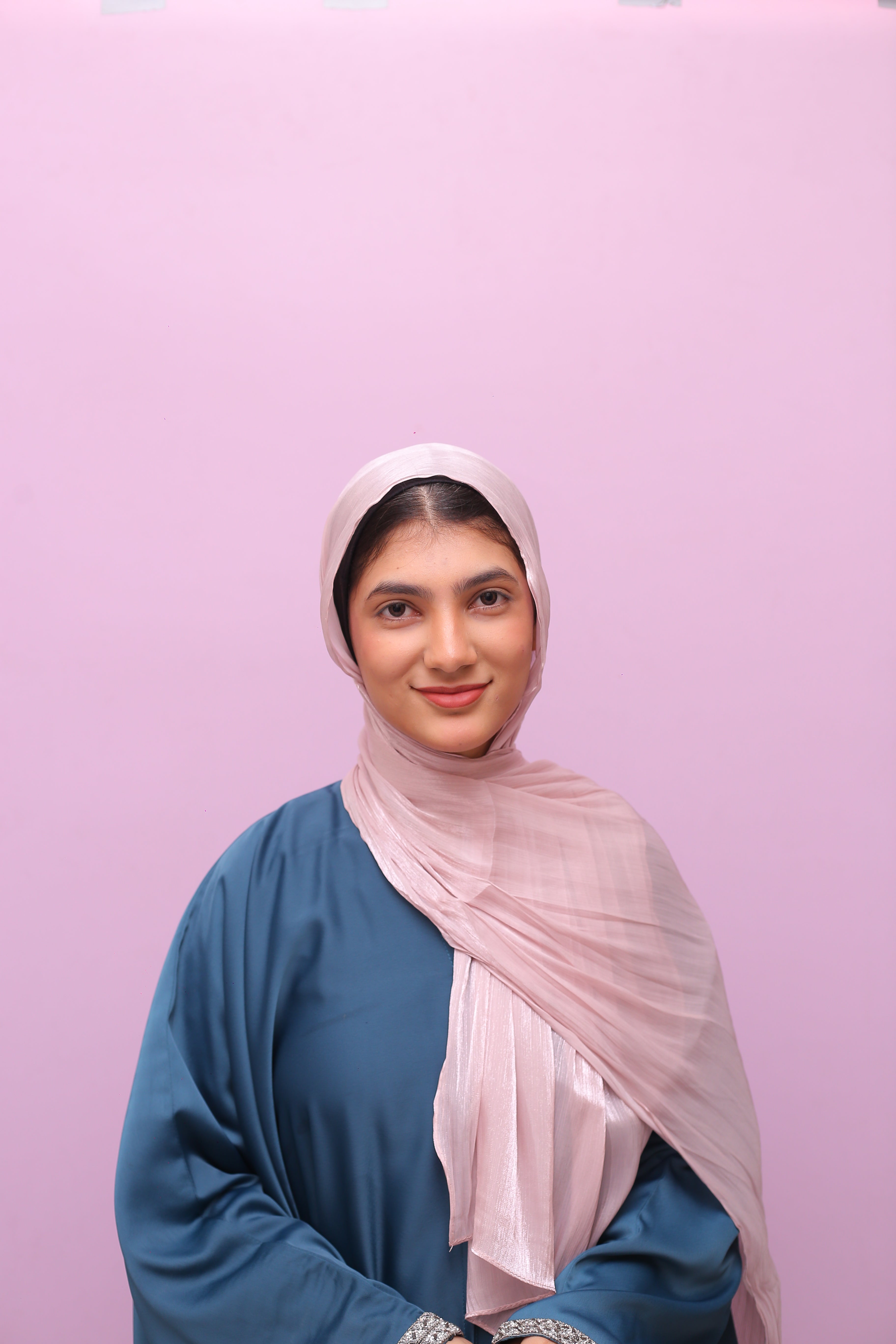Silk Organza Hijab – Blush Pearl