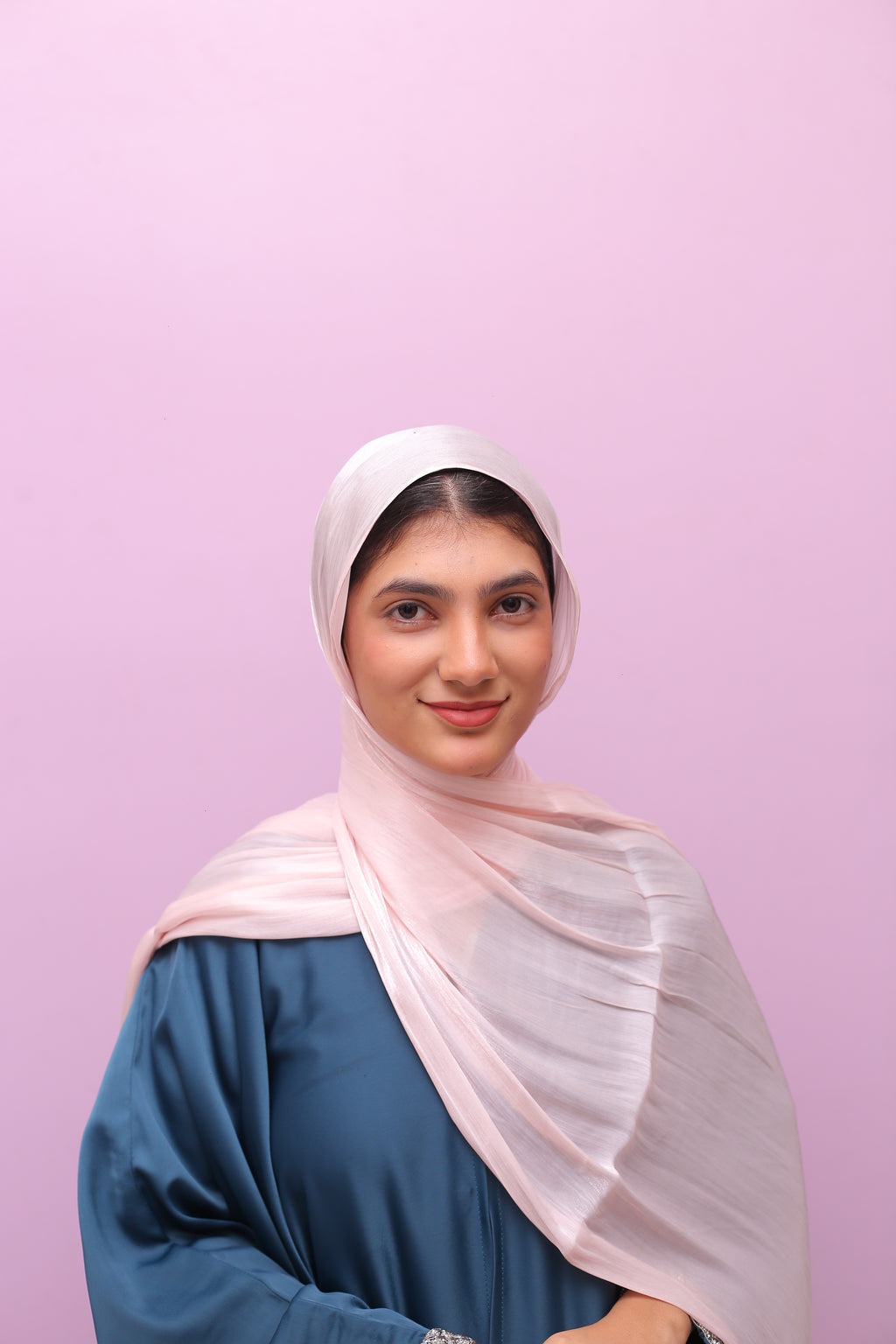 Silk Organza Hijab– Barely Pink