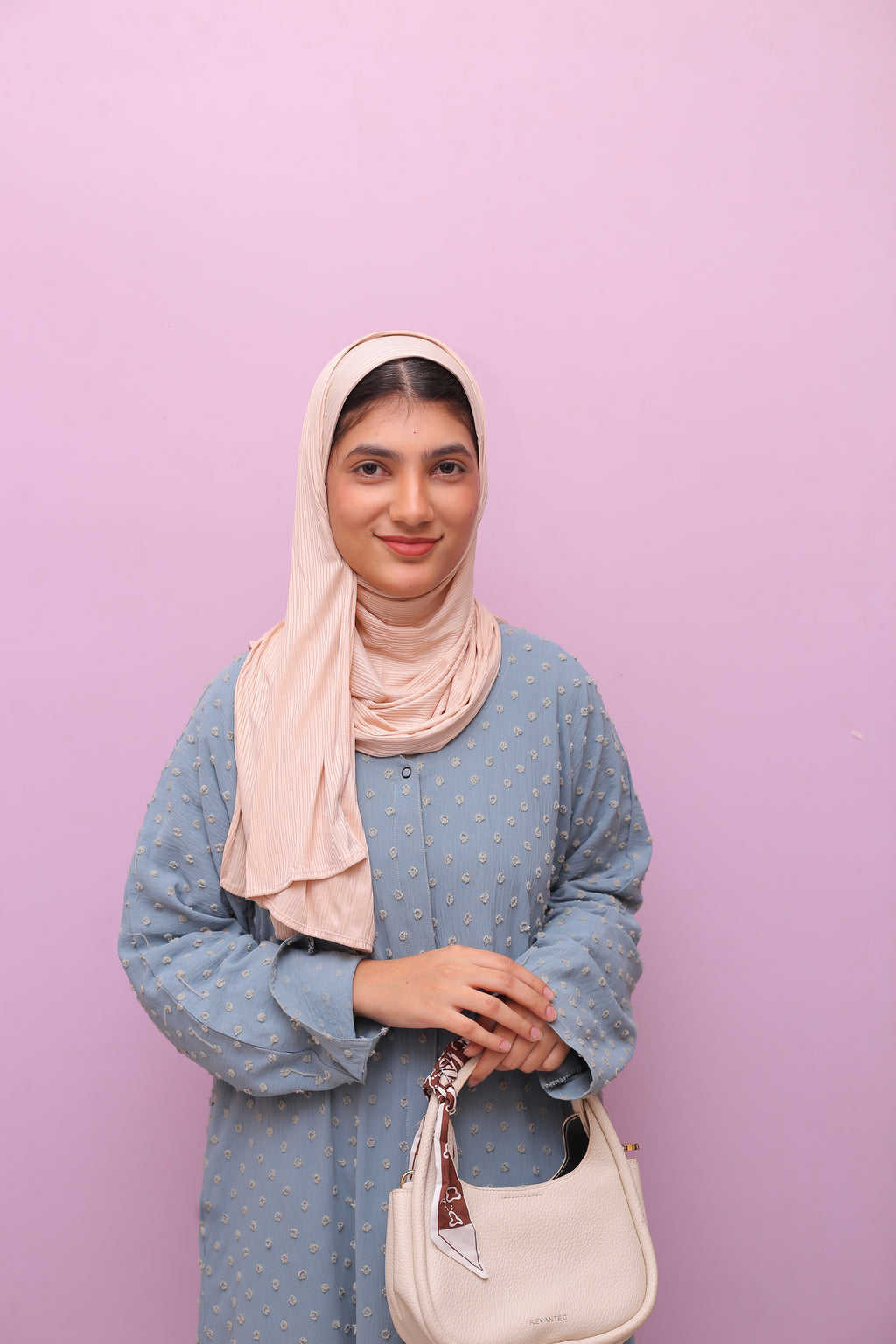 Ribbed Jersey Hijab – Nude Rose