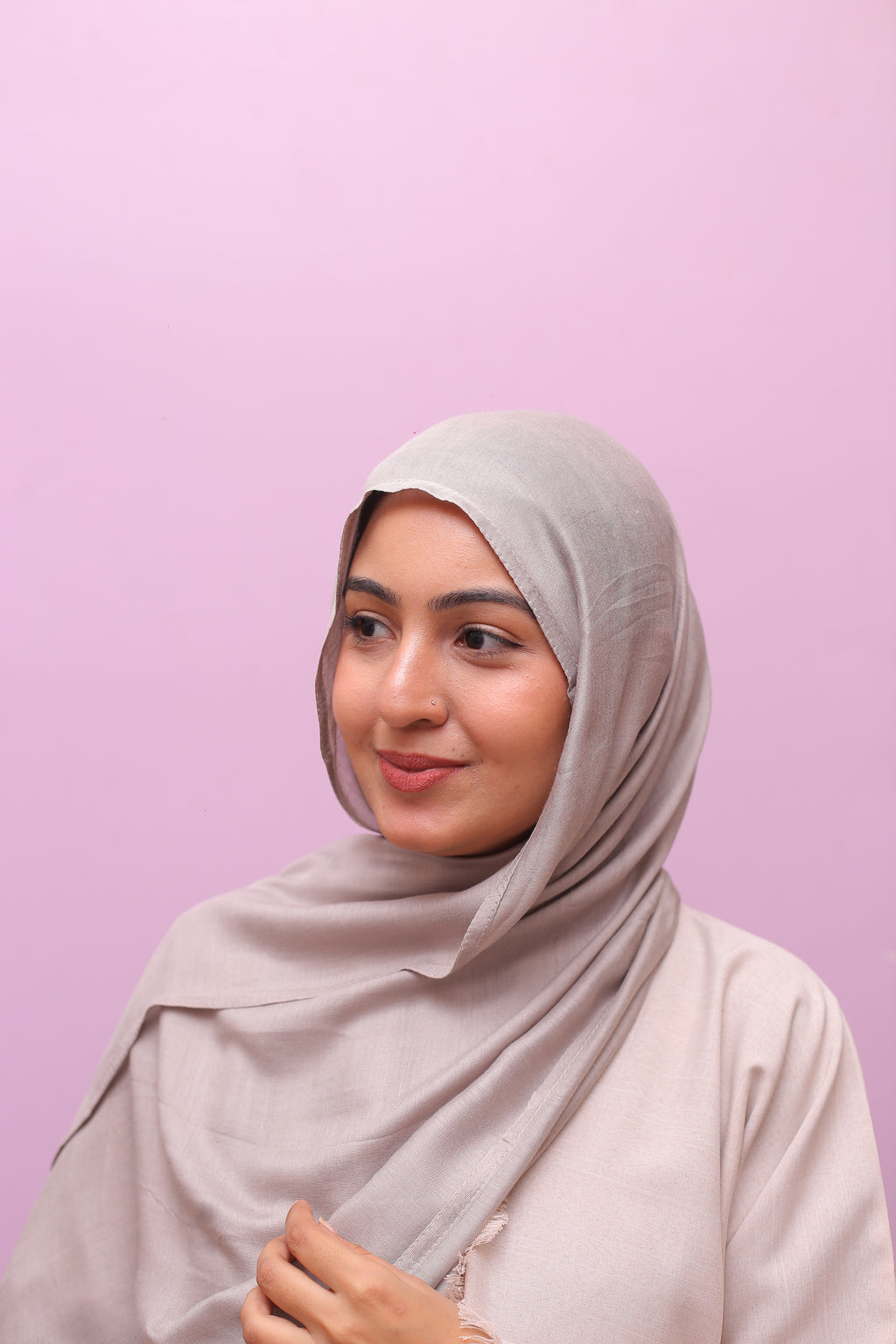 Luxe Modal Hijab – Silver Sand