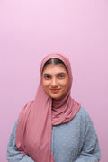 Ribbed Jersey Hijab – Rosewood Pink