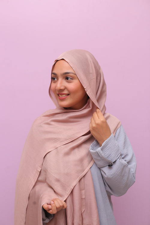 Luxe Modal Hijab – Champagne Blush