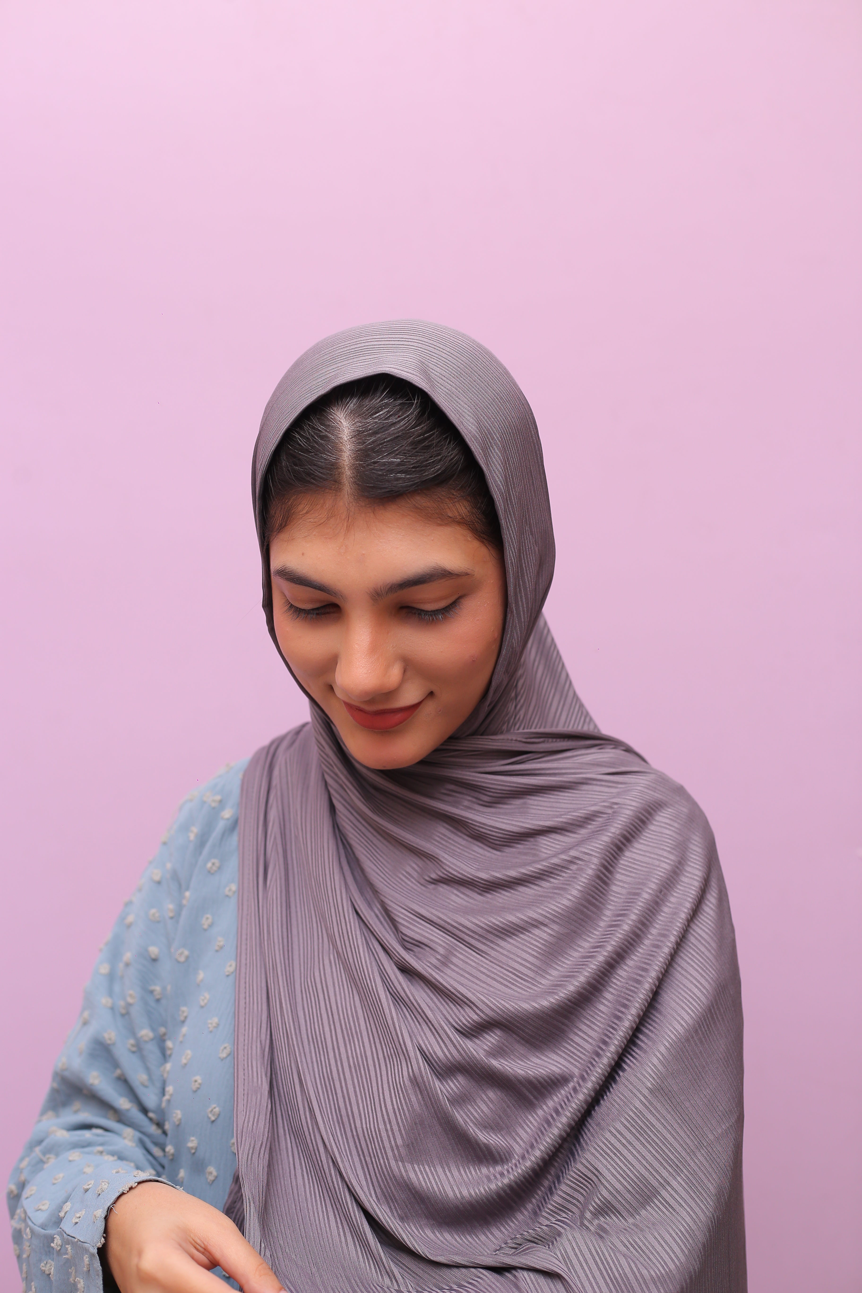 Ribbed Jersey Hijab – Smoky Lilac