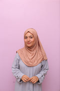 Ribbed Jersey Hijab – Nude Clay