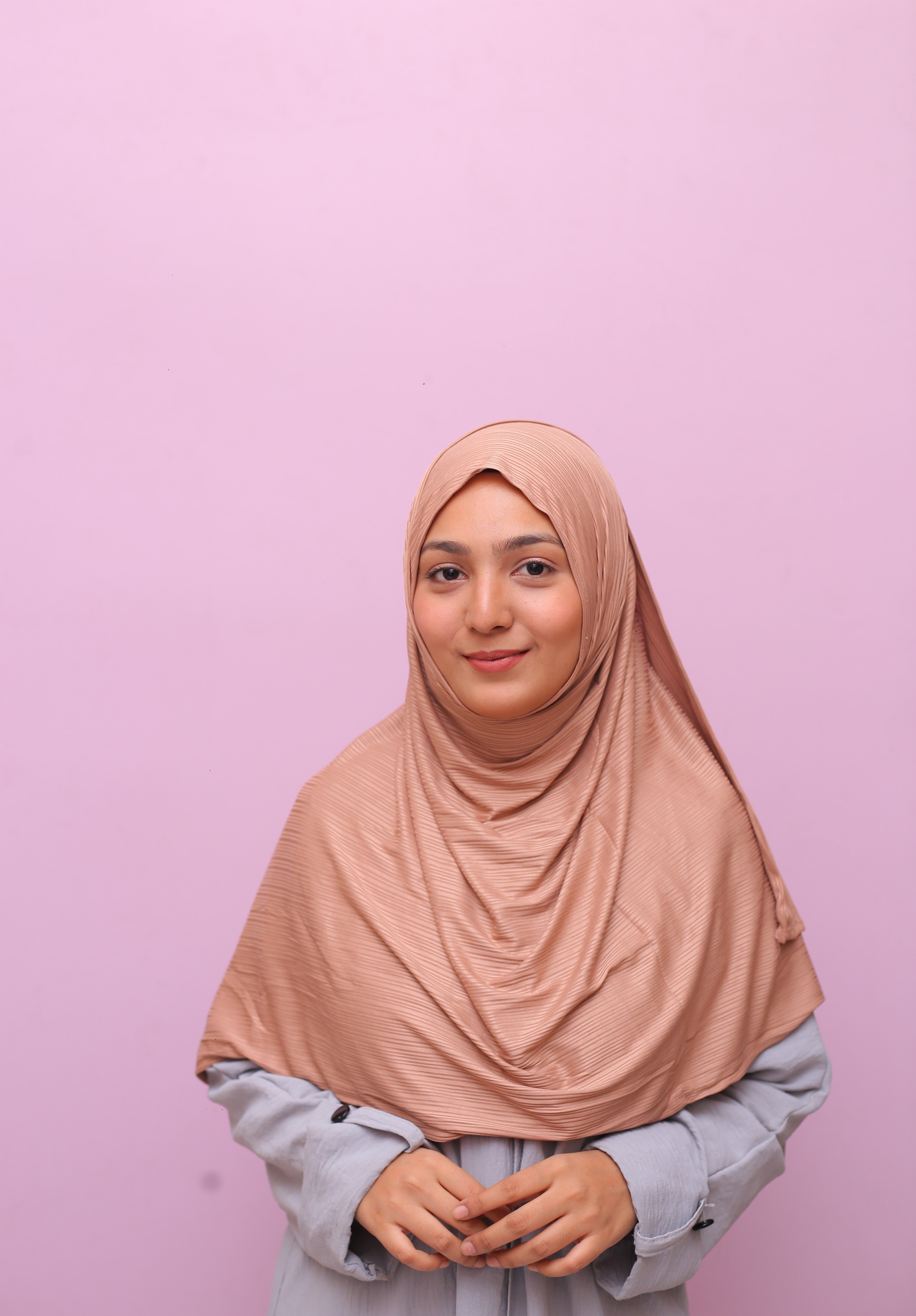 Ribbed Jersey Hijab – Nude Clay
