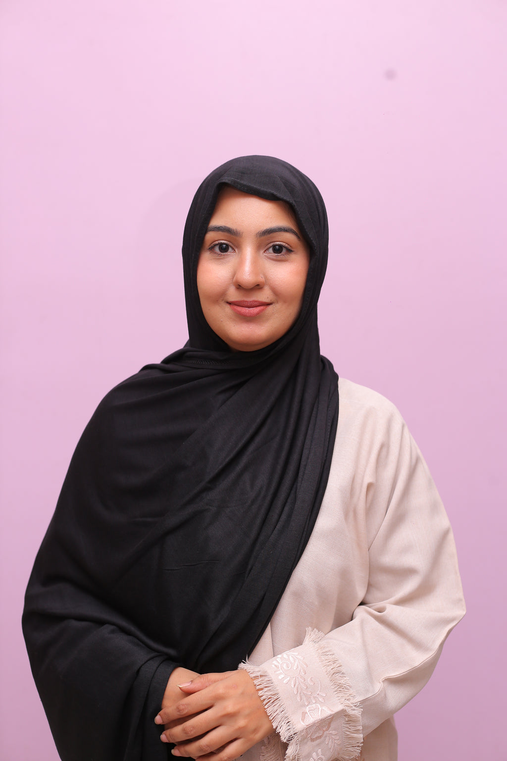 Cotton Viscose Hijab – True Black