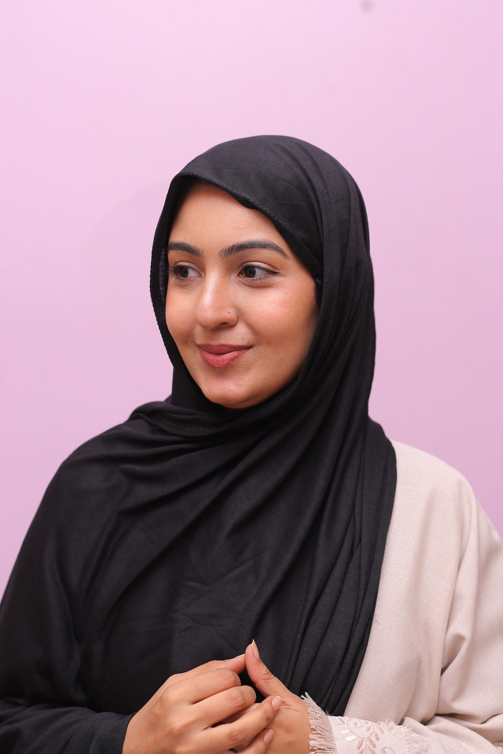 Cotton Viscose Hijab – True Black